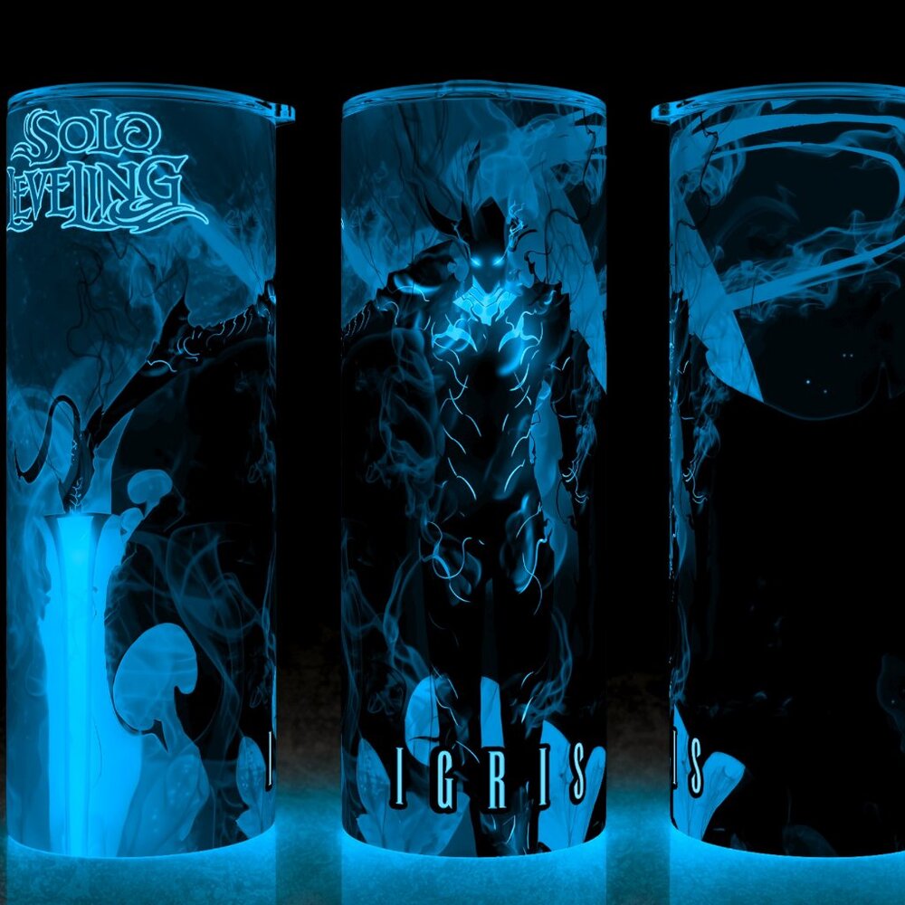 Glow in the Dark Solo Leveling Anime Shadow Monarch Igris Cup Mug Tumbler 20oz